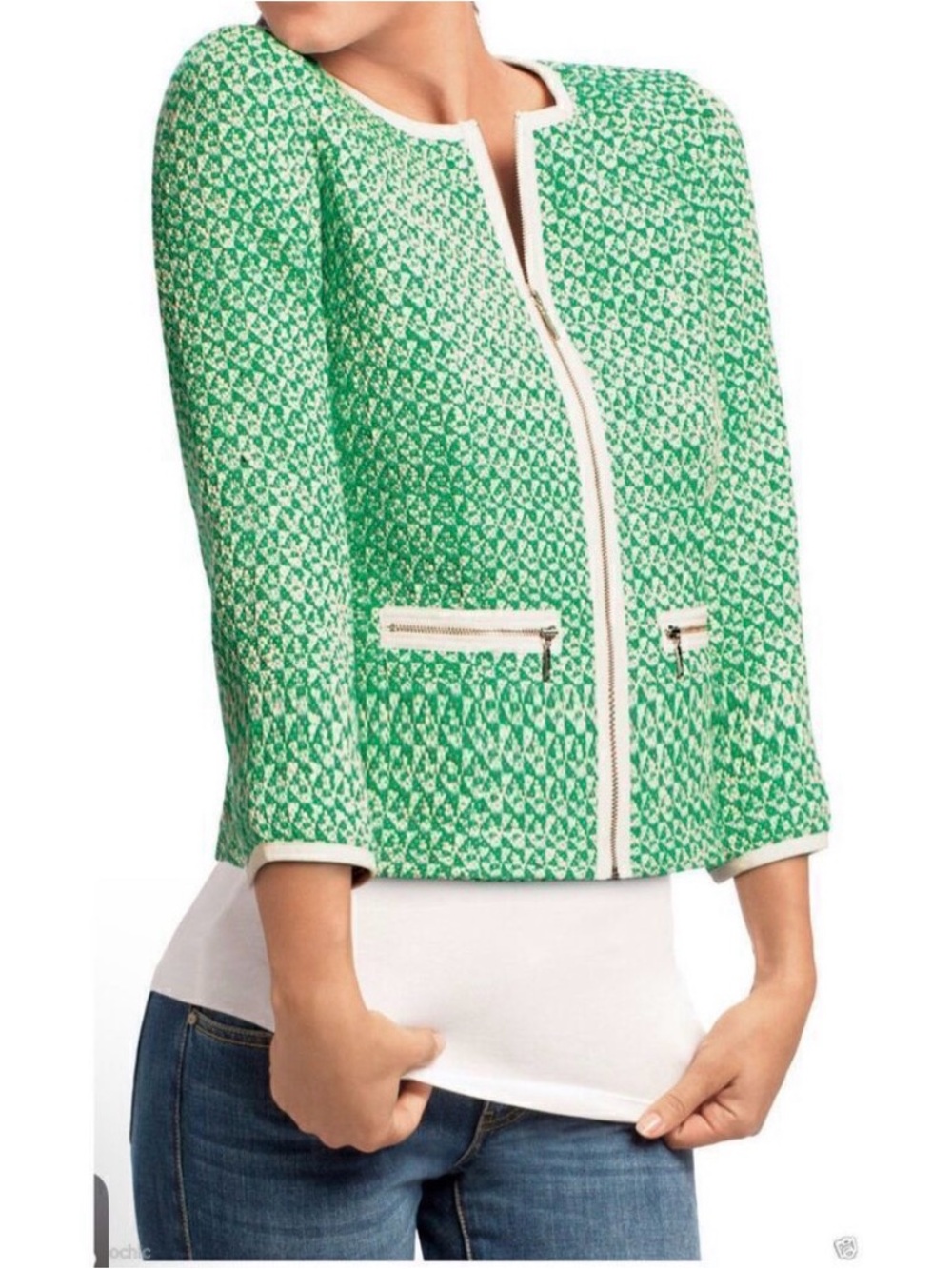CAbi 726 Clover Tweed Blazer Size 10